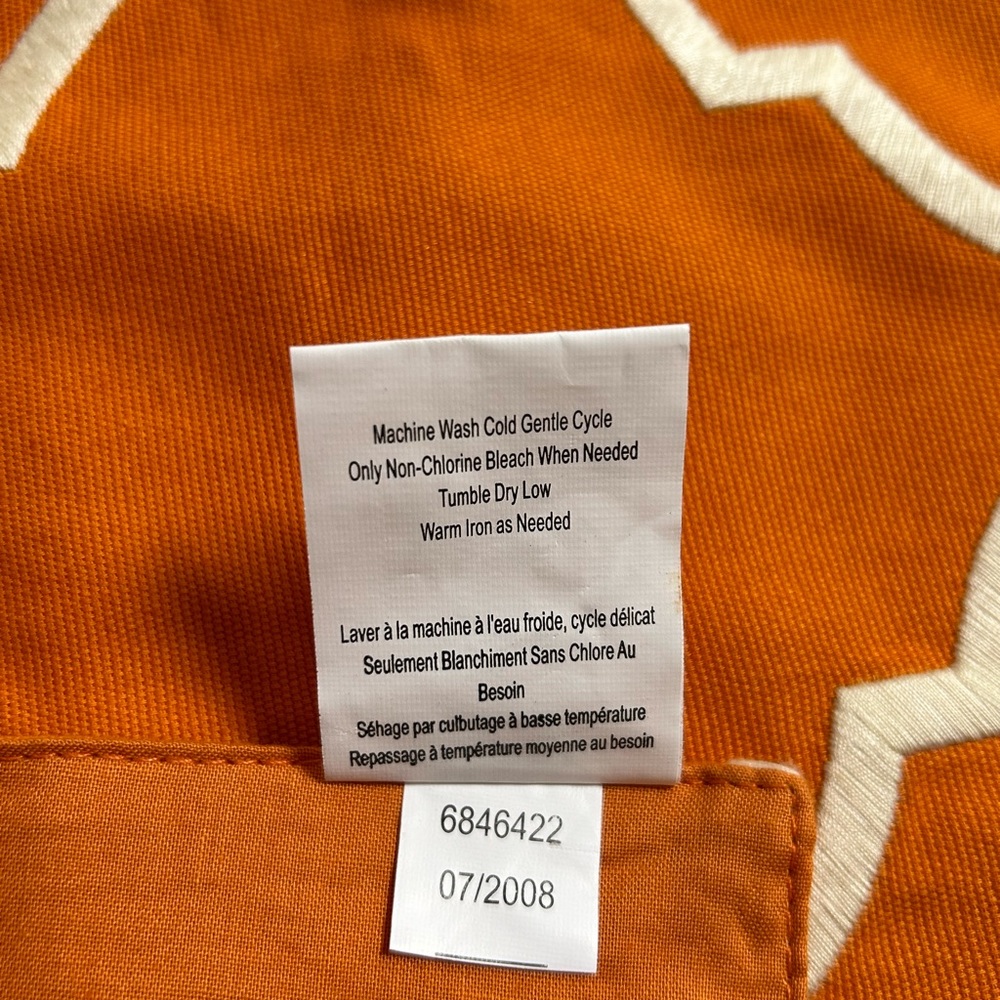 Pottery Barn Table Runner 18”x70” Texas Burnt Orange Halloween White Lattice NH - Picture 6 of 7